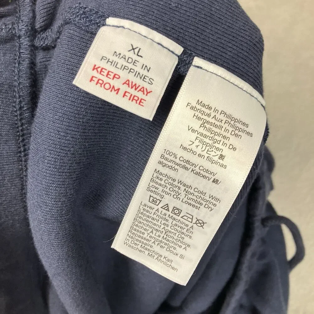 J.Crew Heritage Brushed Rib Knit Jogger Pants Mens XL Navy Cotton Drawstring